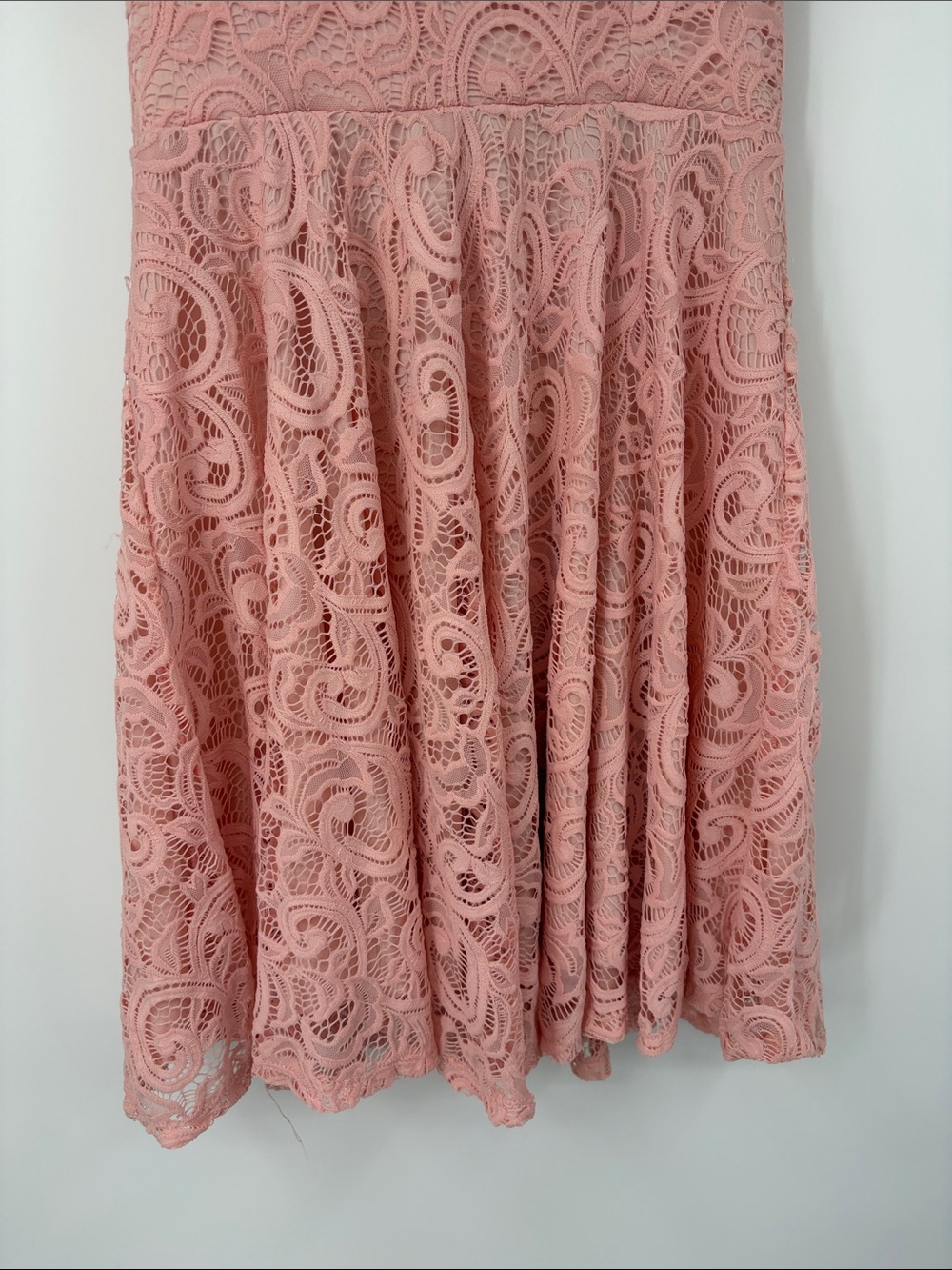 Wild Daisy Light Pink Lace Sweetheart Fit and Flare Dress Size Large - Picture 2 of 7